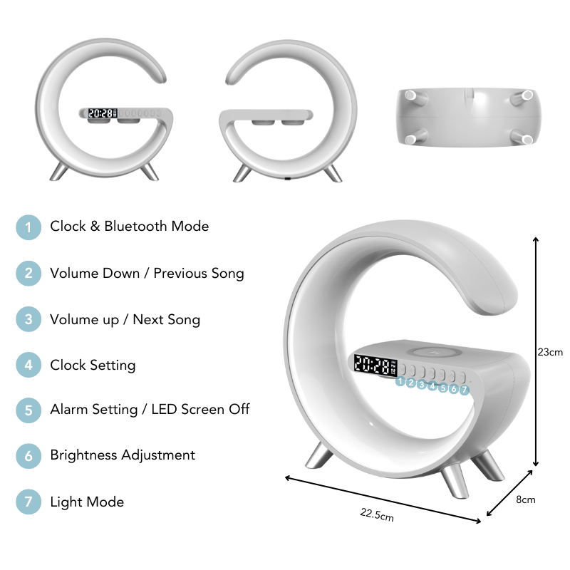 Smart LED Wireless Charging Alarm Clock