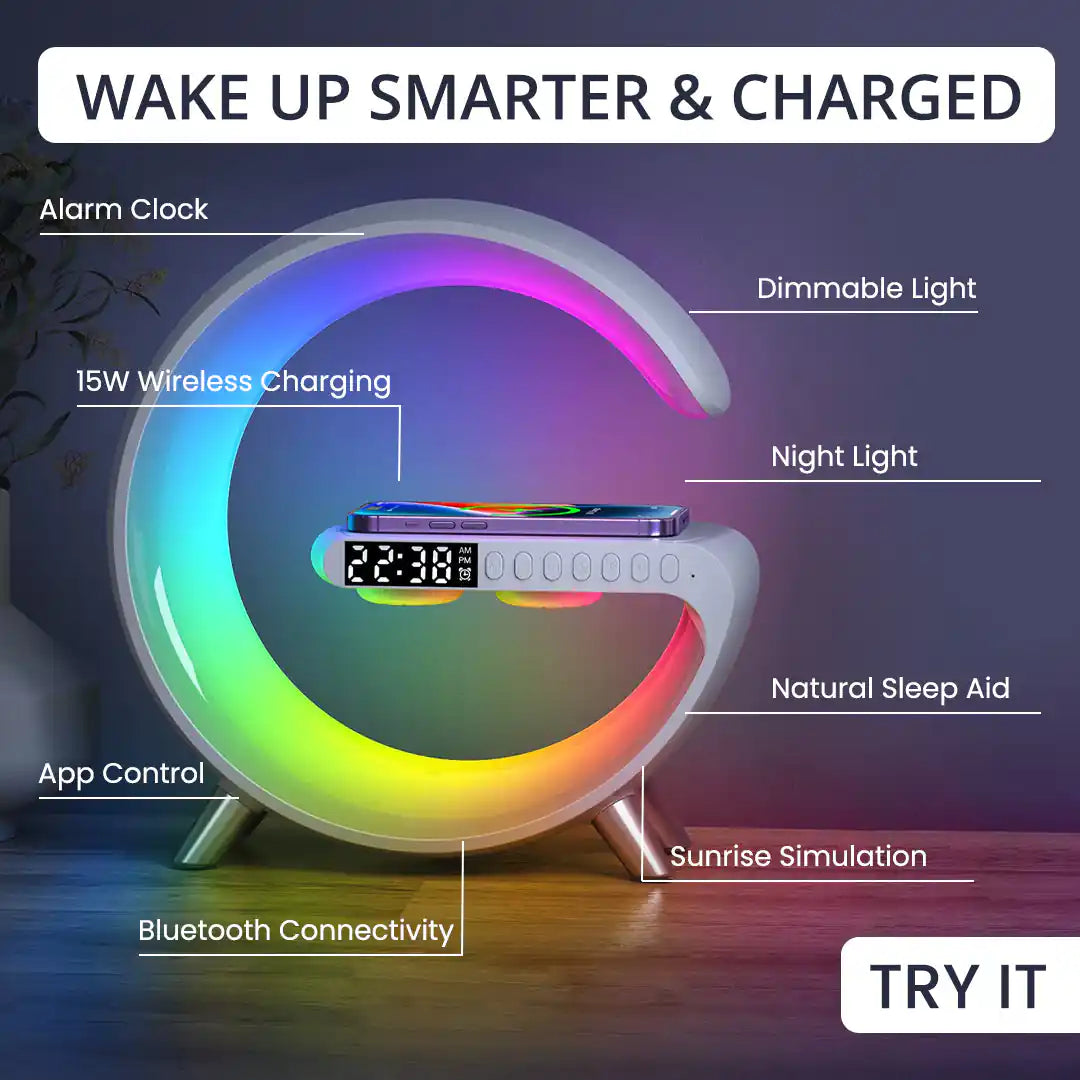 Smart Wireless Charging Alarm Clock  - Nova Lights